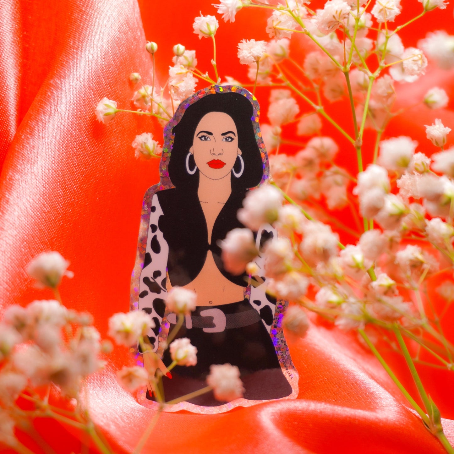 PW- Selena In Cow Print 3" Sticker