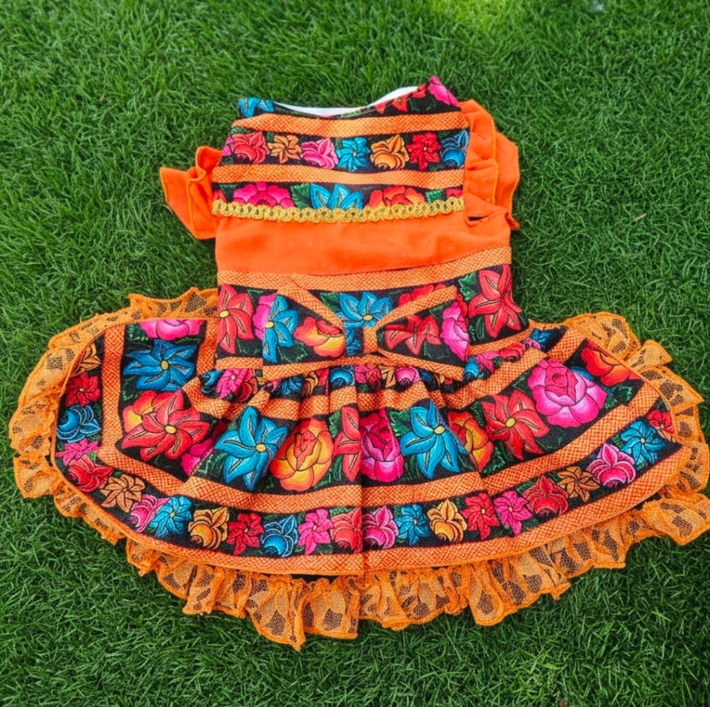 YMPS S3 Flor Orange Vestido
