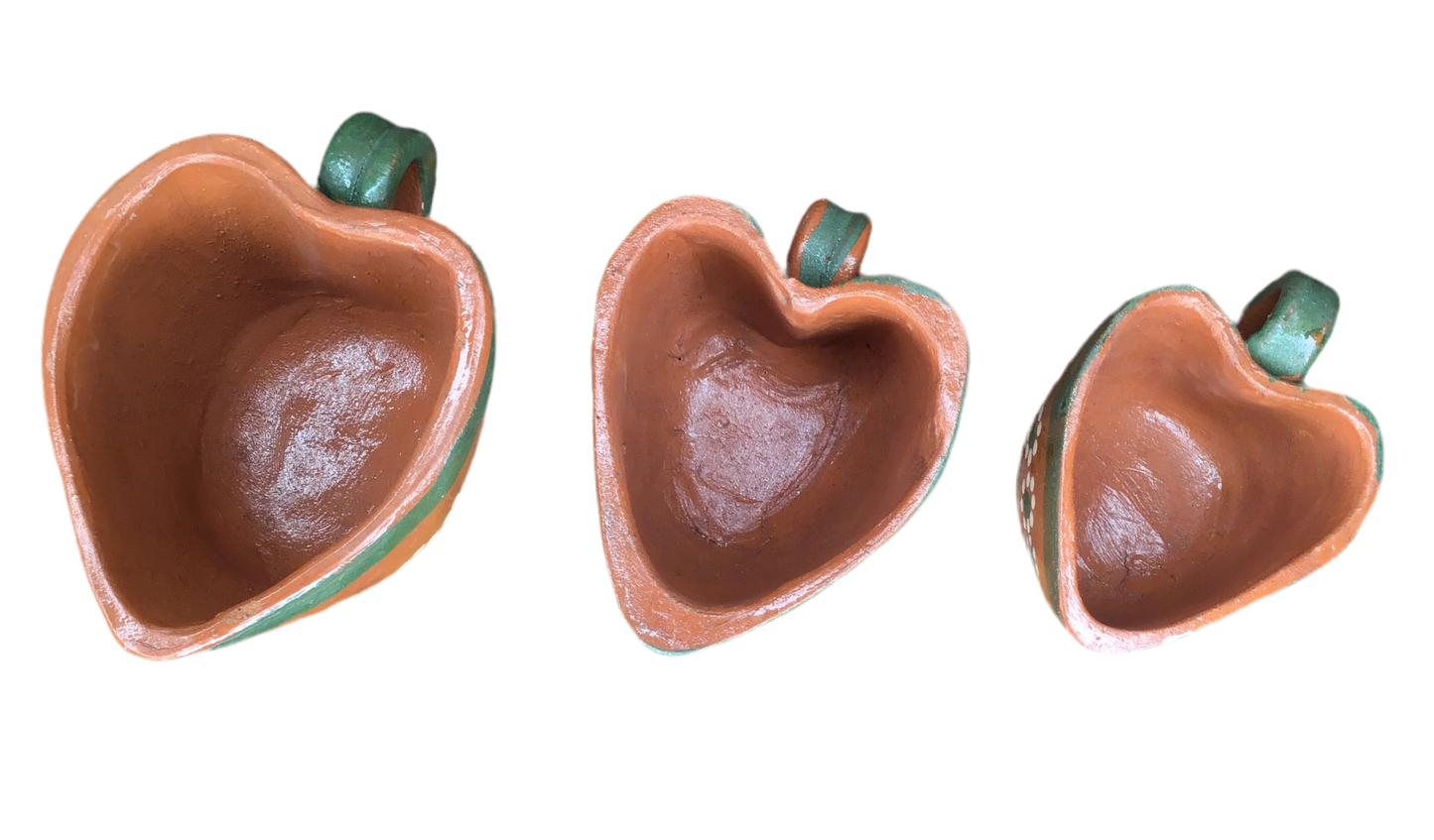 Set of 3 Heart Shaped Mugs