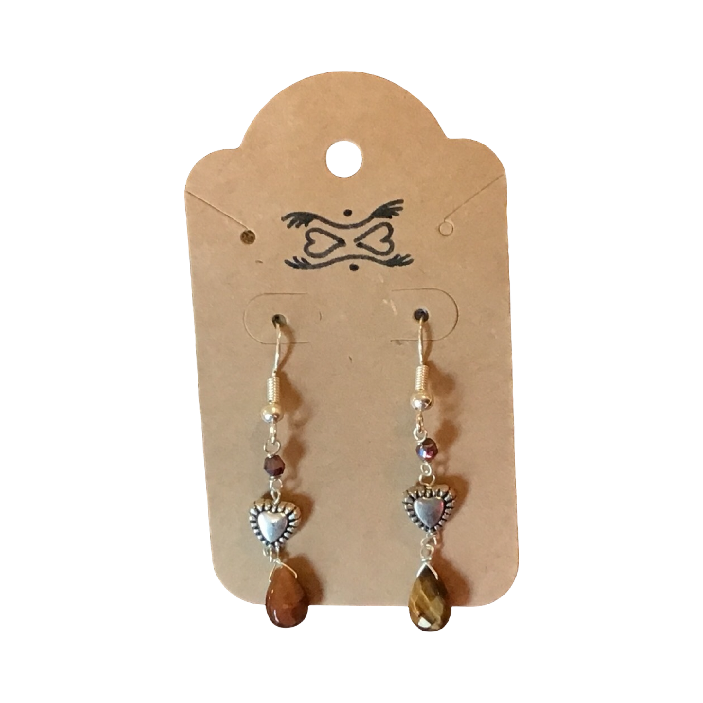 Az Tiger Eye & Garnet Earrings