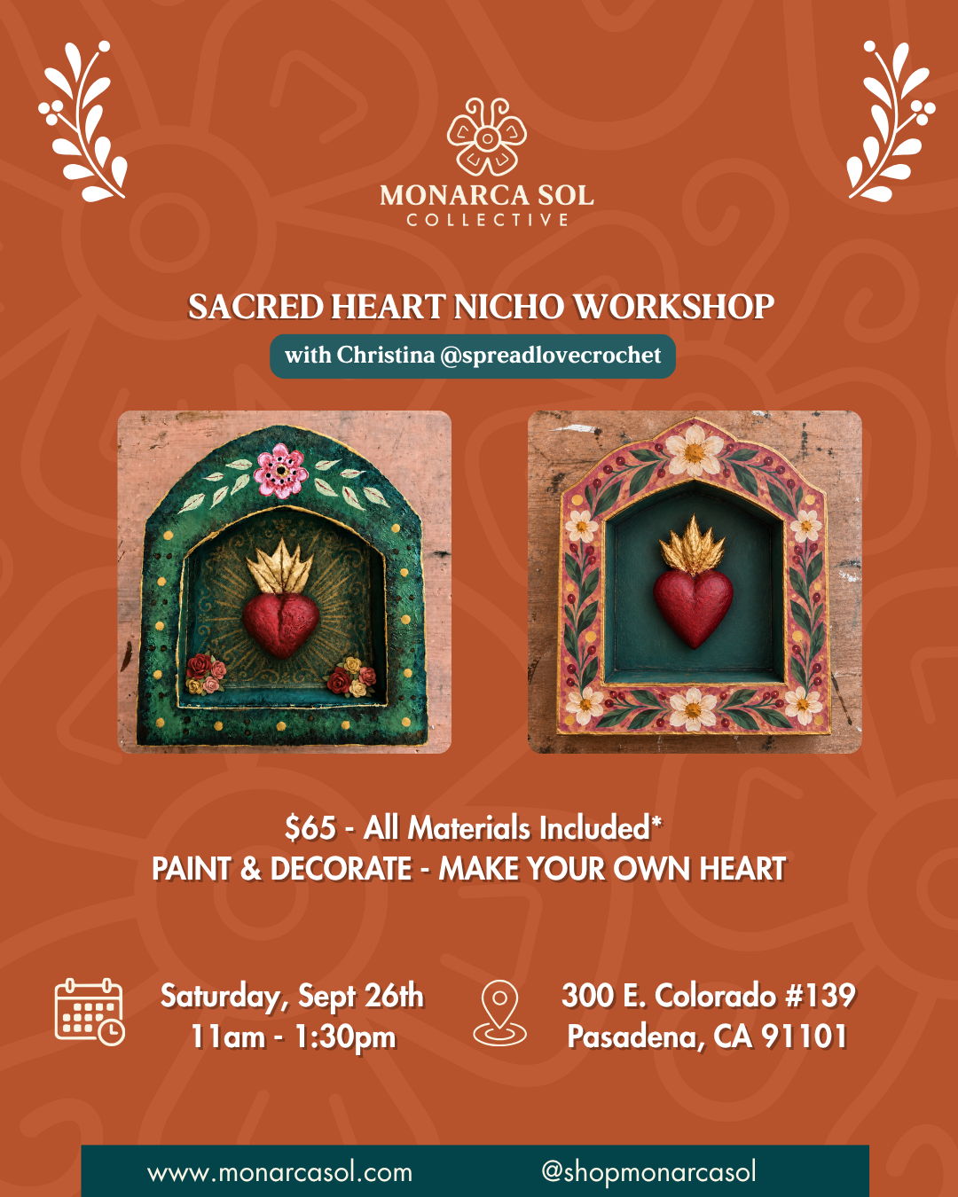 Sacred Heart Nicho Workshop - Sept 26th