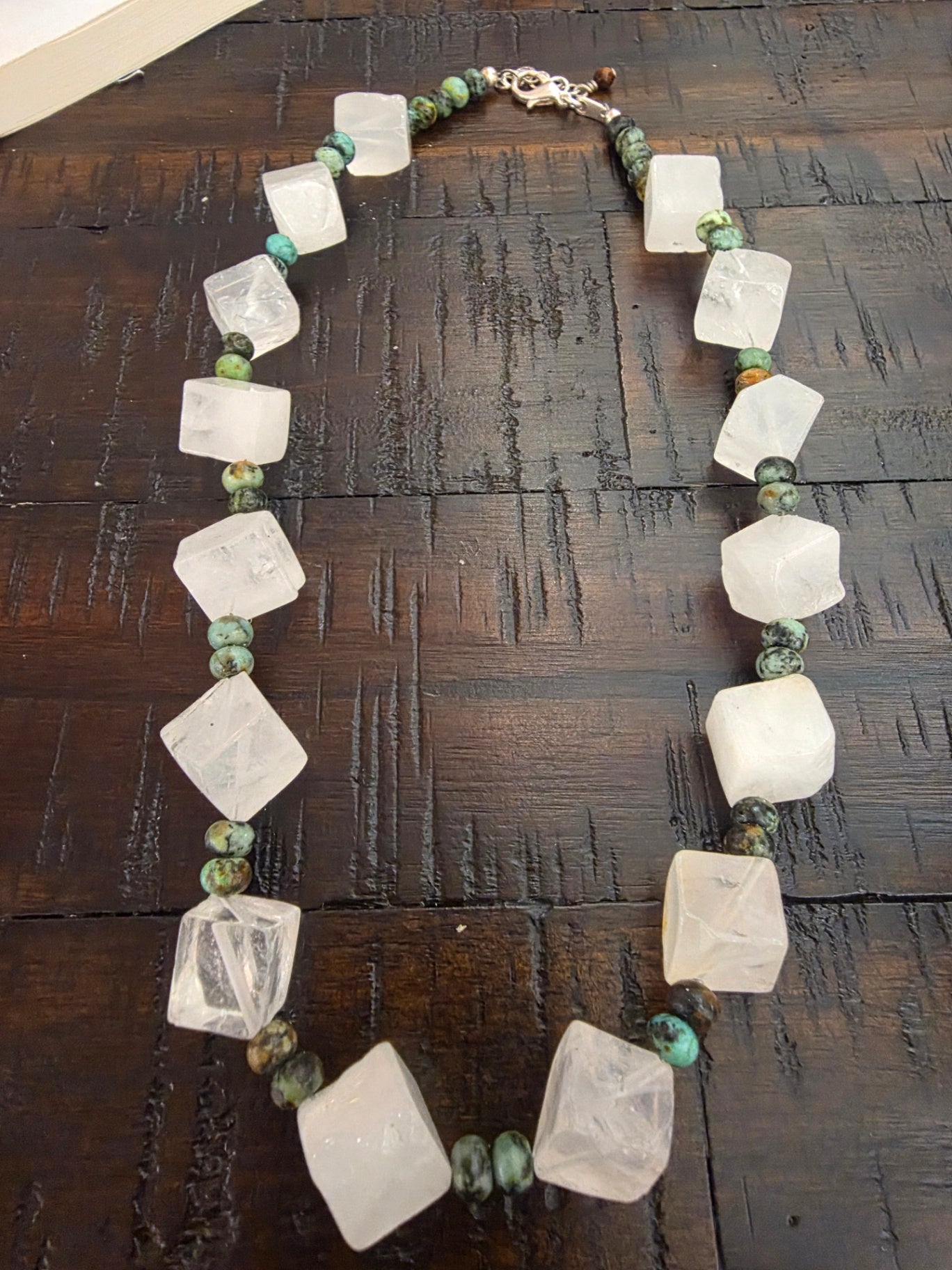AQ crystal  quartz  turquoise  necklace 