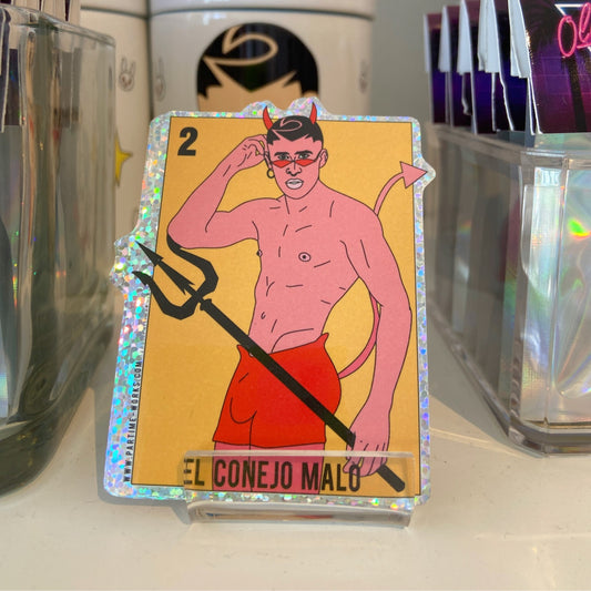 PW- Conejo Malo Diablito Loteria 3" Sticker