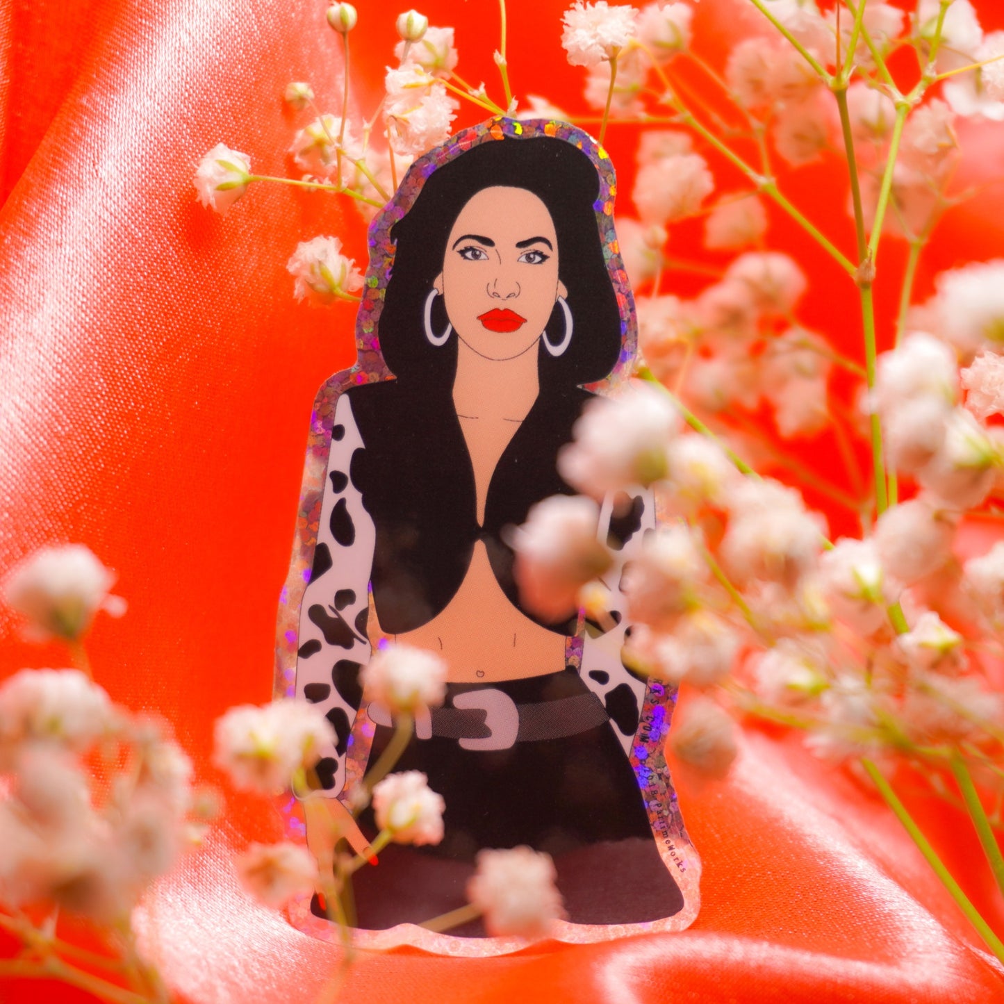 PW- Selena In Cow Print 3" Sticker