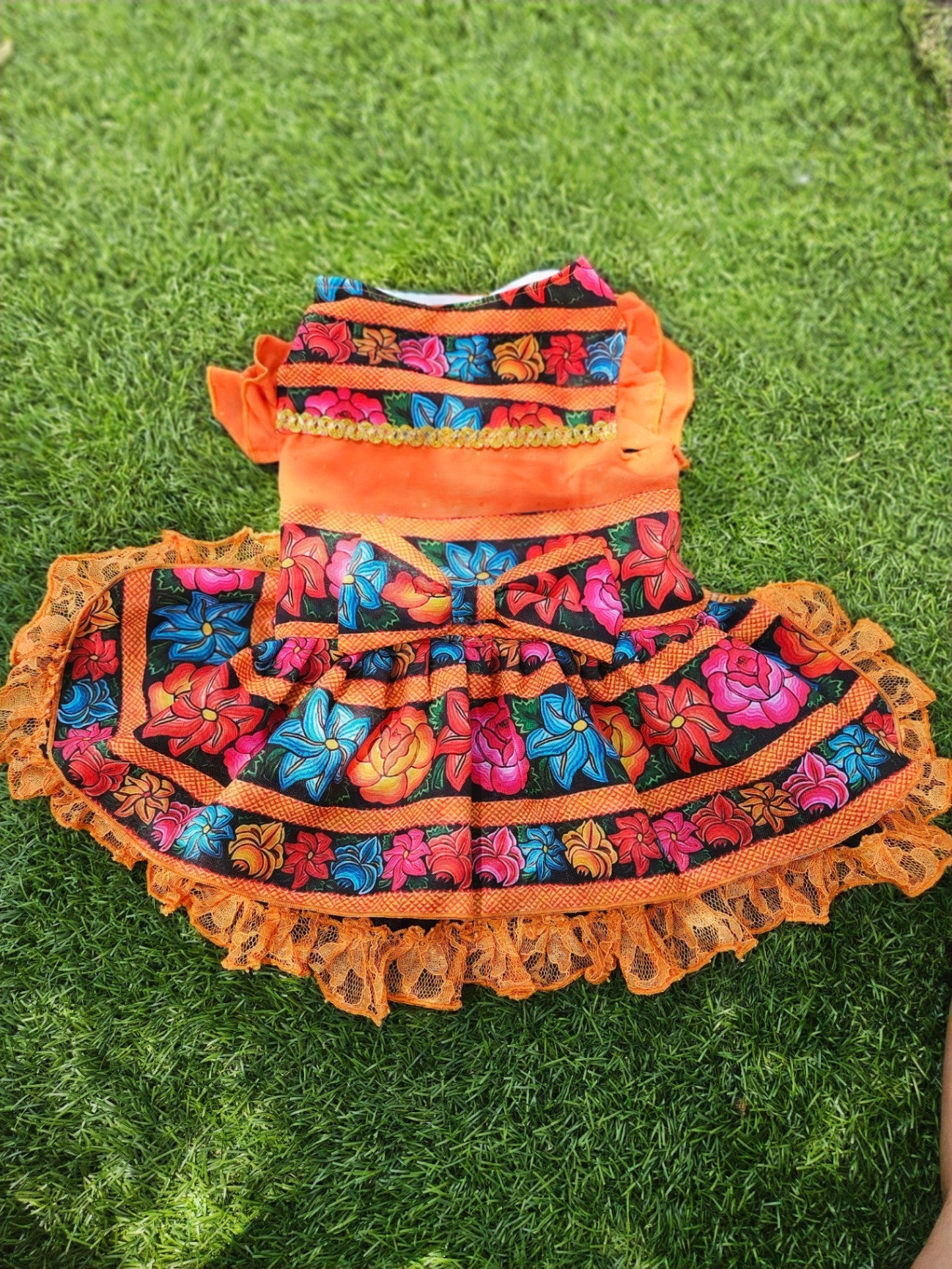 YMPS S4 Flor Orange Vestido