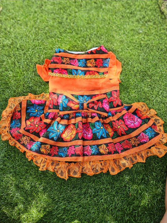 YMPS S4 Flor Orange Vestido