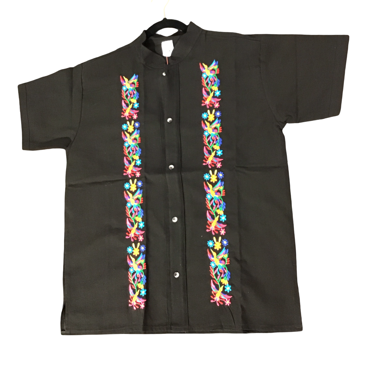 Adult Floral Guayabera Black