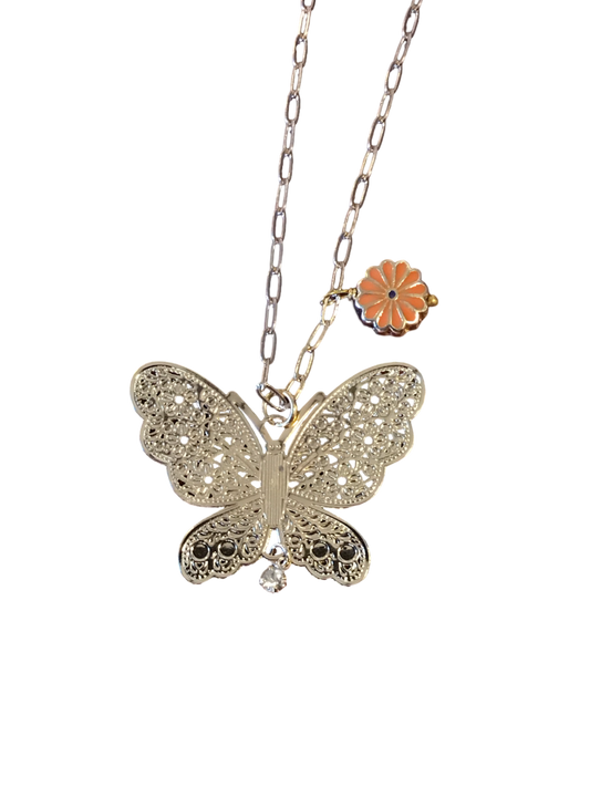 ILA58 Butterfly Necklace 18 k Gold pl
