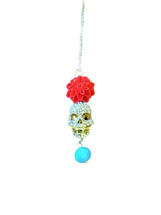 ILA58 Skull Rhinestone Necklace