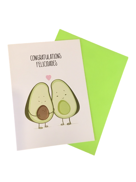Congratulations Felicidades Avoprego Greeting Card