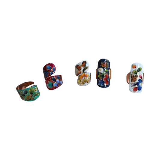 Hand-painted Adjustable Copper rings