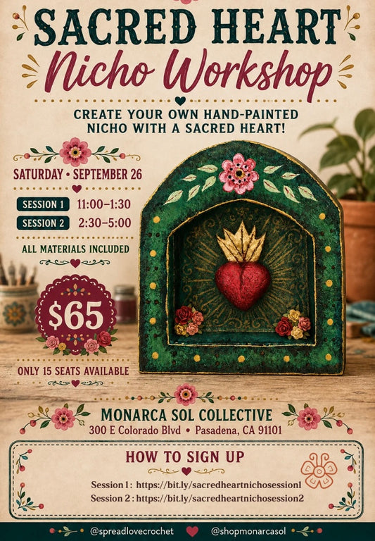 Sacred Heart Nicho Workshop - Sept 26th Session 1: 11:00am to 1:30pm